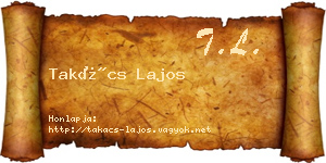 Takács Lajos névjegykártya